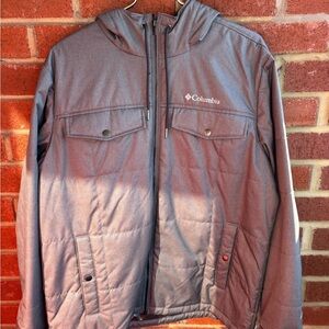 Columbia Men's Charcoal Hooded Puffer Jacket